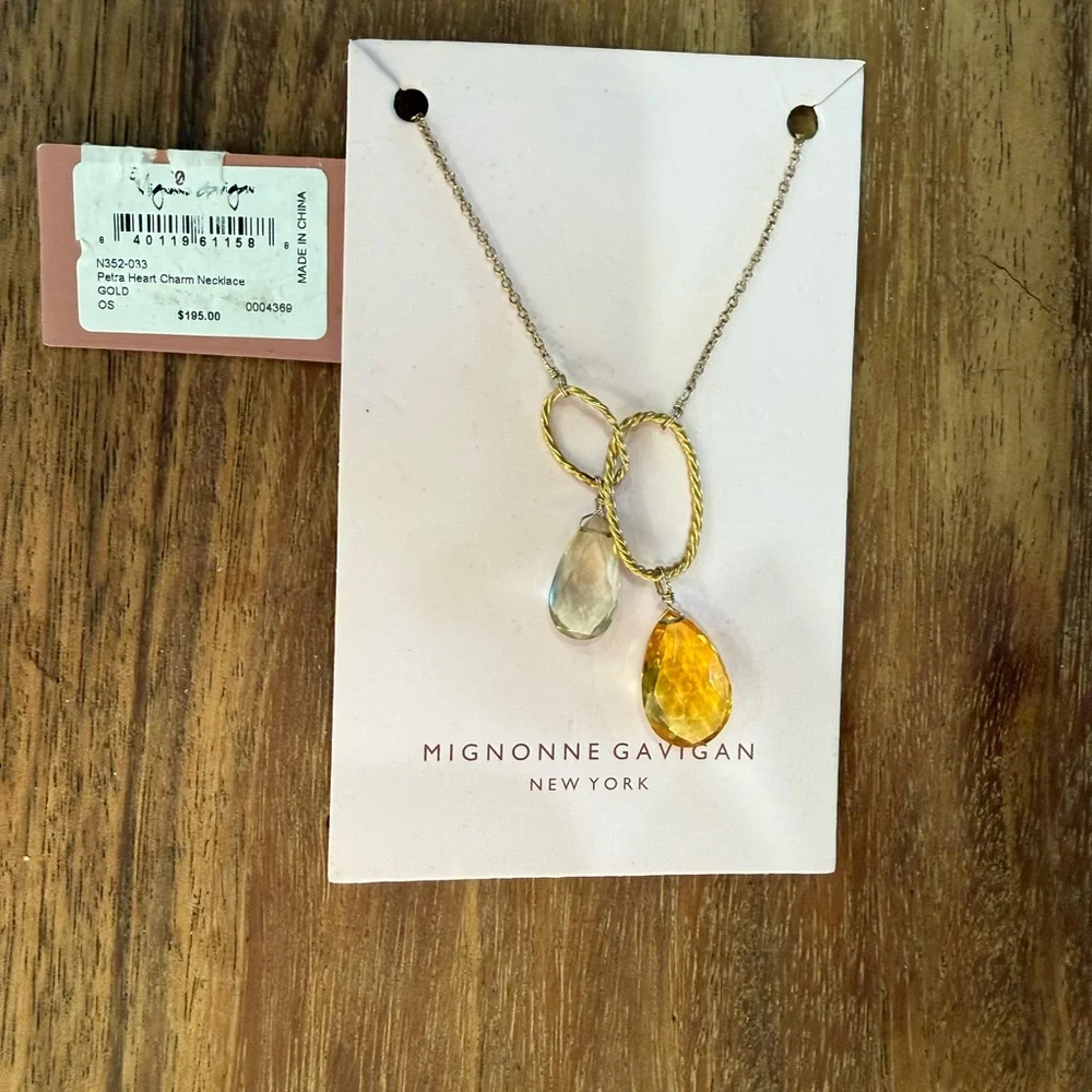 Mignonne Gavigan Gold Necklace with Yellow and clear Pendants - Picture 2 of 3